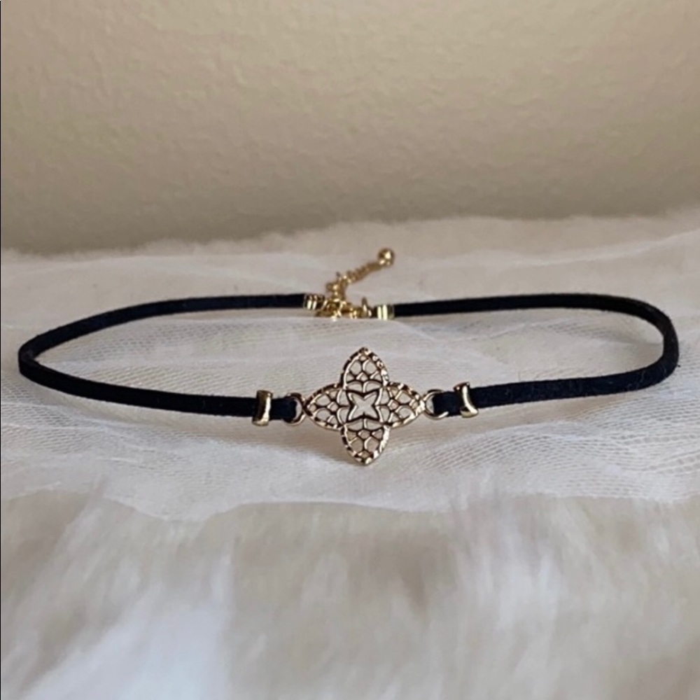 Black Velvet W/ Gold Plated Necklace